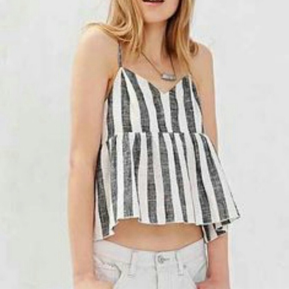 Striped cropped tank top by Cope